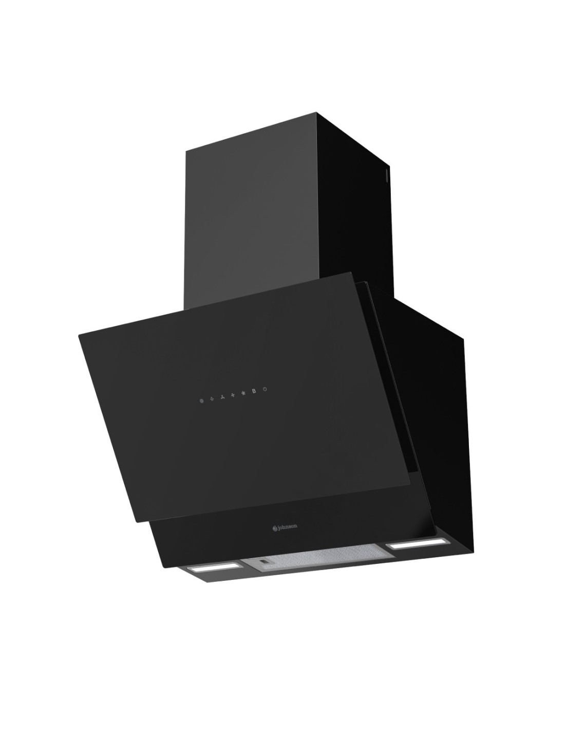 Campana de pared inclinada 60 cm Cristal Negro - Imagen 2
