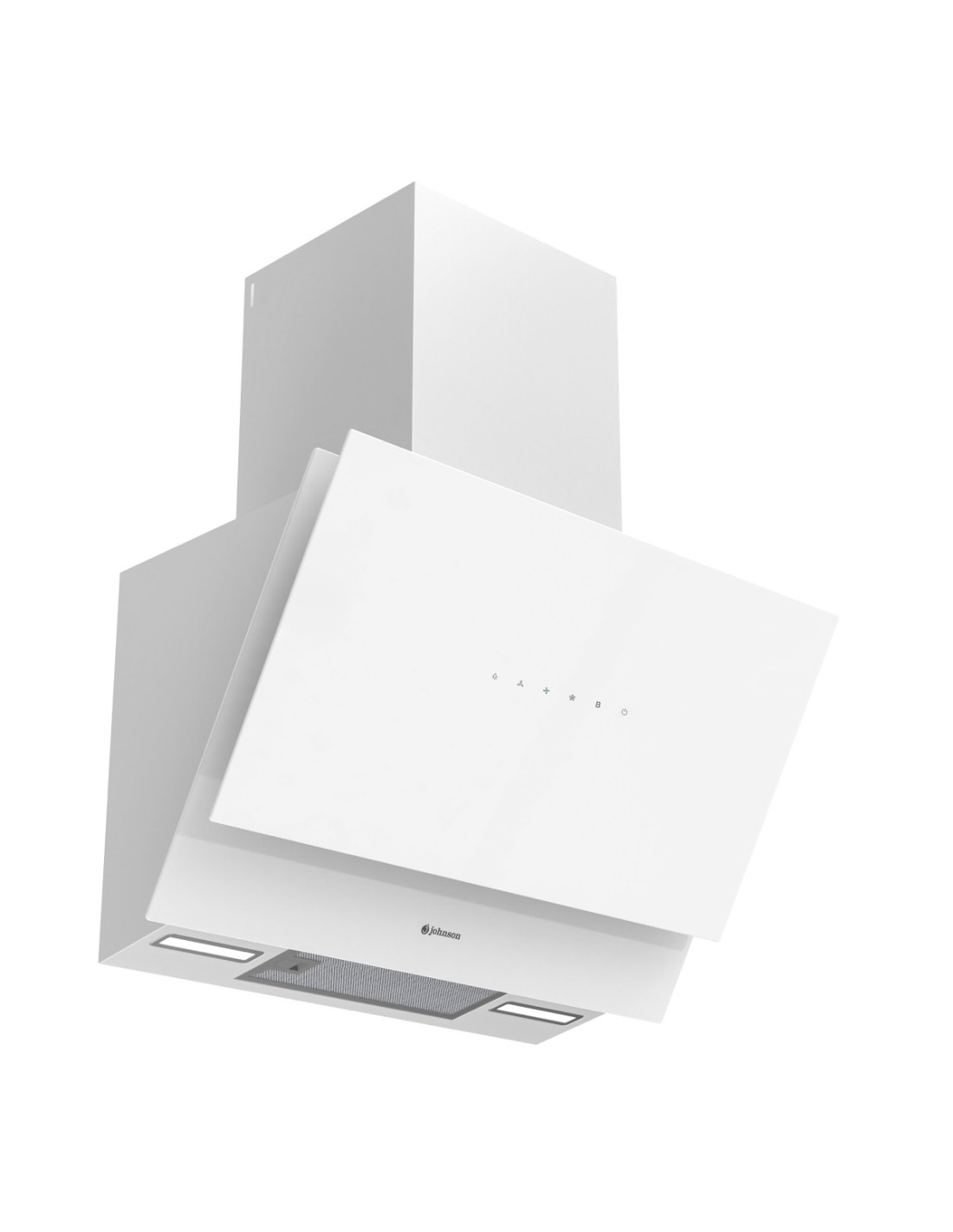 Campana de pared inclinada 70 cm Cristal Blanco - Imagen 3