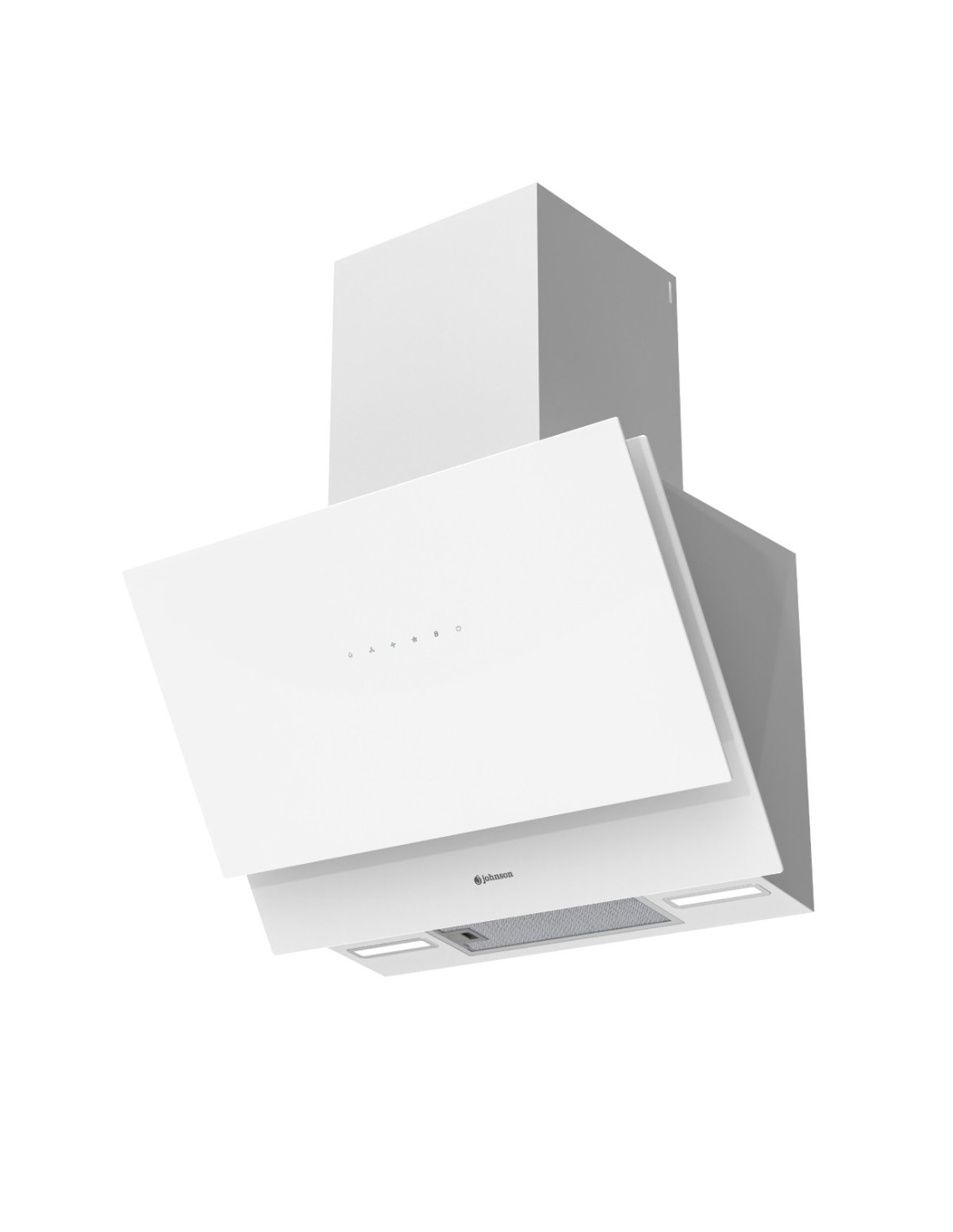 Campana de pared inclinada 70 cm Cristal Blanco - Imagen 2