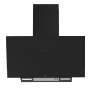 Campana de pared inclinada 90 cm Cristal Negro