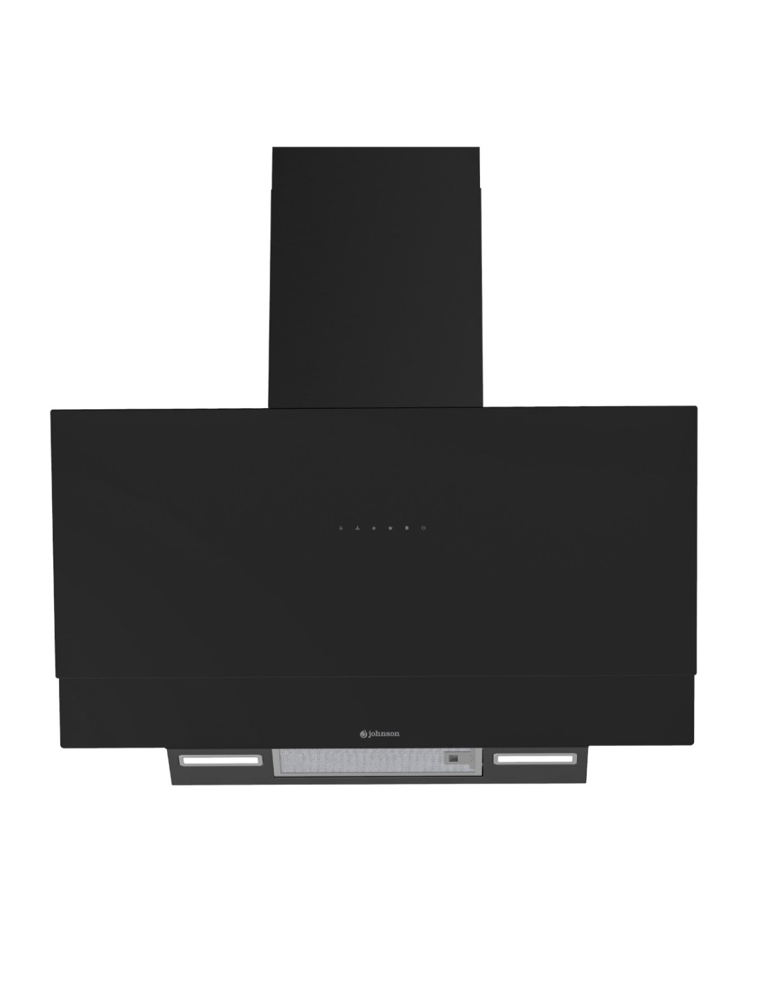 Campana de pared inclinada 90 cm Cristal Negro