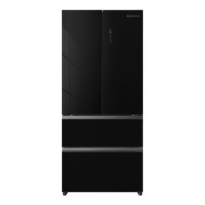 Frigorífico francés 190x84 cm 2 puertas 2 cajones E Cristal Negro